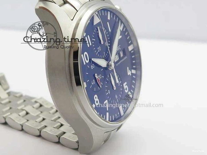 MIROTIME 0519 UrbanChic Pilot Chrono 2016 IW377714 ZF 1:1 Best Edition Blue Dial On SS Bracelet A7750 V 7272